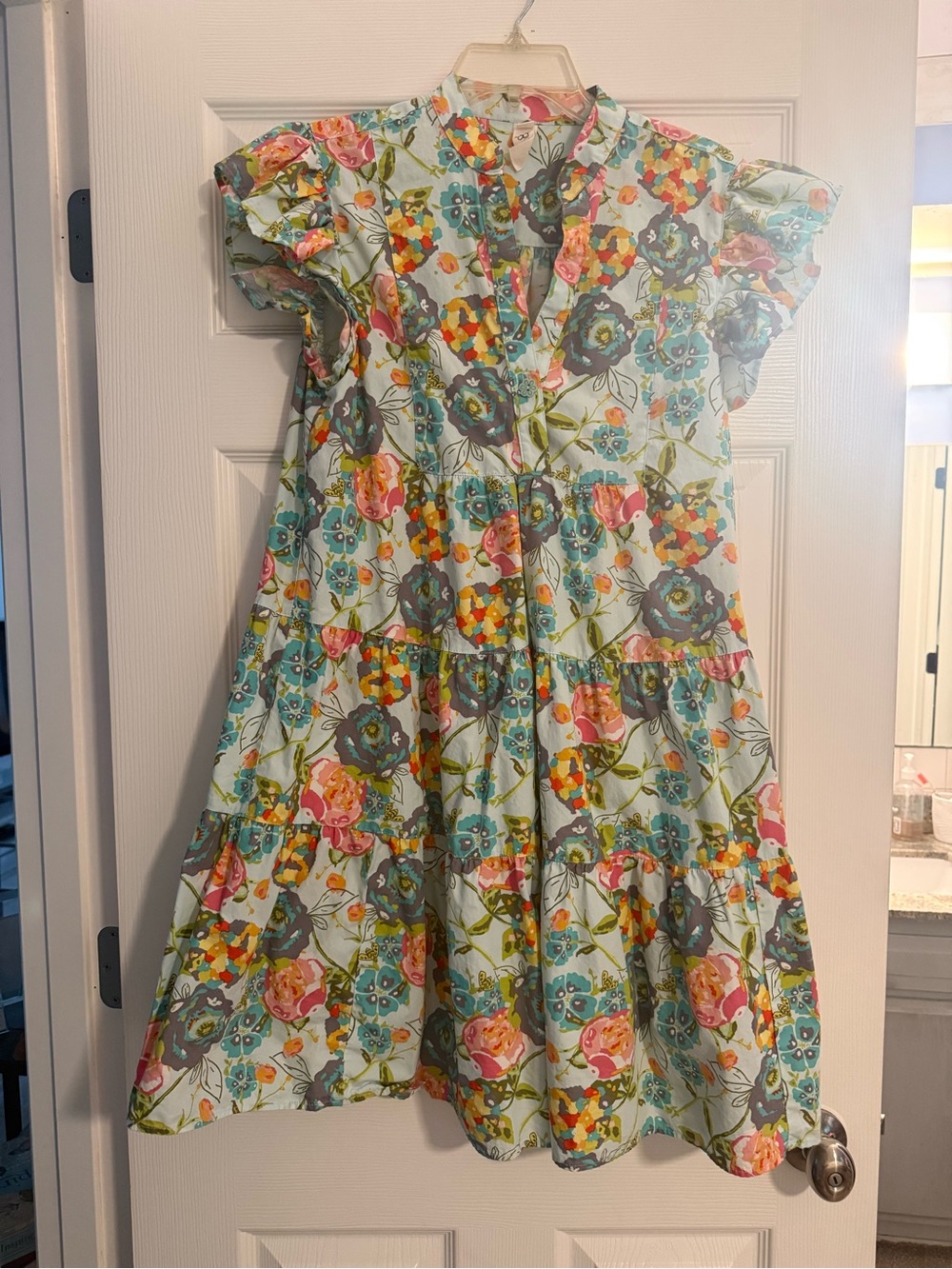 Uncle Frank Floral Tiered Cotton Dress - Blue & Multicolor